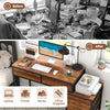 Industrial Styled Workstation Writing Table Computer Desk w/ 5 Drawers-Coffee