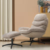Home Office Swivel Chair Chenille Recliner Sofa Chairs Lounge Armchair Footstool