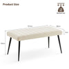 End of Bed Bench Upholstered Foot Stool Linen-Touch Ottoman Cream