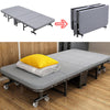 Folding Portable Single Bedframe Rollaway Bed Metal Guest Bed w/ Padded Mattress