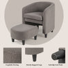 Modern Accent Chair and Ottoman Set Bedroom Upholstered Club Chair w/Footrest
