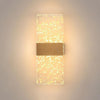 Gold Crystal Wall Lamp Sconce Light Bedroom Living Room Kitchen Hallway LED