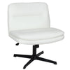 Cross Legged Desk Chair Computer PU Leather Vanity Chairs Armless Home Office
