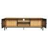 150cm Modern TV Unit Cabinet Storage TV Stand With 2 Rattan Doors Living Room