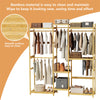 Large Bamboo Open Wardrobe Storage Shelves Clothes Rail Hanging Bar Ladder Rack