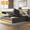 Ottoman Bed Storage Bed Gas Lift Bed Frame With Headboard 4ft6 Double Grey