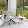 Lounge Armchair Mordern Occasional Chair Accent Chair 180° Swivel Beige Velvet