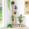 Indoor Metal Plant Stand Tall Corner Plant Shelf-White