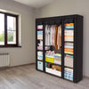 Fabric Canvas Wardrobe With Hanging Rail Shelving Clothes Storage Large Cupboard