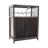 Drinks Cabinet Wine Bar w/ Glass & Bottle Storage | Black Rattan W/ RGB LED