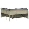 Brokky Garden Sofa with Table and Cushions L-Shaped Grey Poly I4Z3