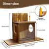 Carbonized Wood Squirrel Feeder Picnic Table Food Feeder Station Outside House