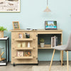 Folding Sewing Table 2 IN 1 Rolling Craft Table Home Office Desk Workstation