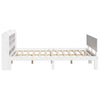Bed Frame with Headboard White 140x200 Solid Wood Pine Q4T6