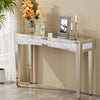 FATIVO Mirrored Crushed Diamond Console Table Venetian Make-Up Vanity Side Table