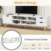 TV Unit Cabinet for TVs up to 60 Inches W/ Shelves and Cupboards, White