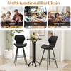 Bar Stool Set of 2 Counter Height Bar Chairs with Curved Backrest & Seat