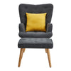 Modern Lounge Single Sofa Living Room Bedroom Armchair With Footstool & Cushion