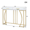 Modern White & Gold Console Table with 2 Drawers – 110cm MDF Metal Frame