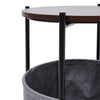 End Table with Fabric Storage Basket Side Tables Small Bedside Table Nightstand