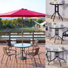 Outdoor Dining Table Garden Patio Tempered Glass Top Metal Legs Bistro Furniture