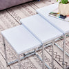 Nest Of 3 Nested Nesting Tables Side End Coffee Table Glass/Wood for Living Room