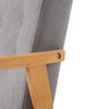 Scandinavian Wooden Frame Armchair Fabric Upholstered Button Chair Fireside Sofa