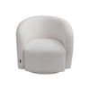 Beige Teddy Fleece Upholstered Swivel Armchair Lounge Accent Tub Chair Club Sofa
