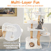 Multi-level Pet Furniture Kitty Playground w/Scratching Posts-White