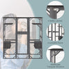 Large Wooden Cat House Kitten Cage Enclosure Walk-in Cat Kennel with 7 Platforms