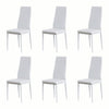 Modern Set of 4 Faux Leather Dining Chair Padded Seat Kitchen Dinning Room White