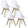 4x Tulip Dining Chairs Multi-Colours Padded Seat with Wood Legs PU Leather