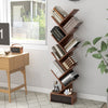 10-Tier Wooden Bookshelf Tree Shaped Display Storage Rack Utility Organizer Rack