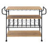 3 Tier Metal Frame Wood Top Storage Rack Kitchen Storage Dining Cart UK