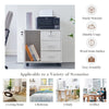 White Office Filing Cabinet Mobile Printer Stand File Storage Drawers Wheels