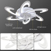 LED Ceiling Fan Light Dimmable Living Room Chandelier Lamp With Remote Control