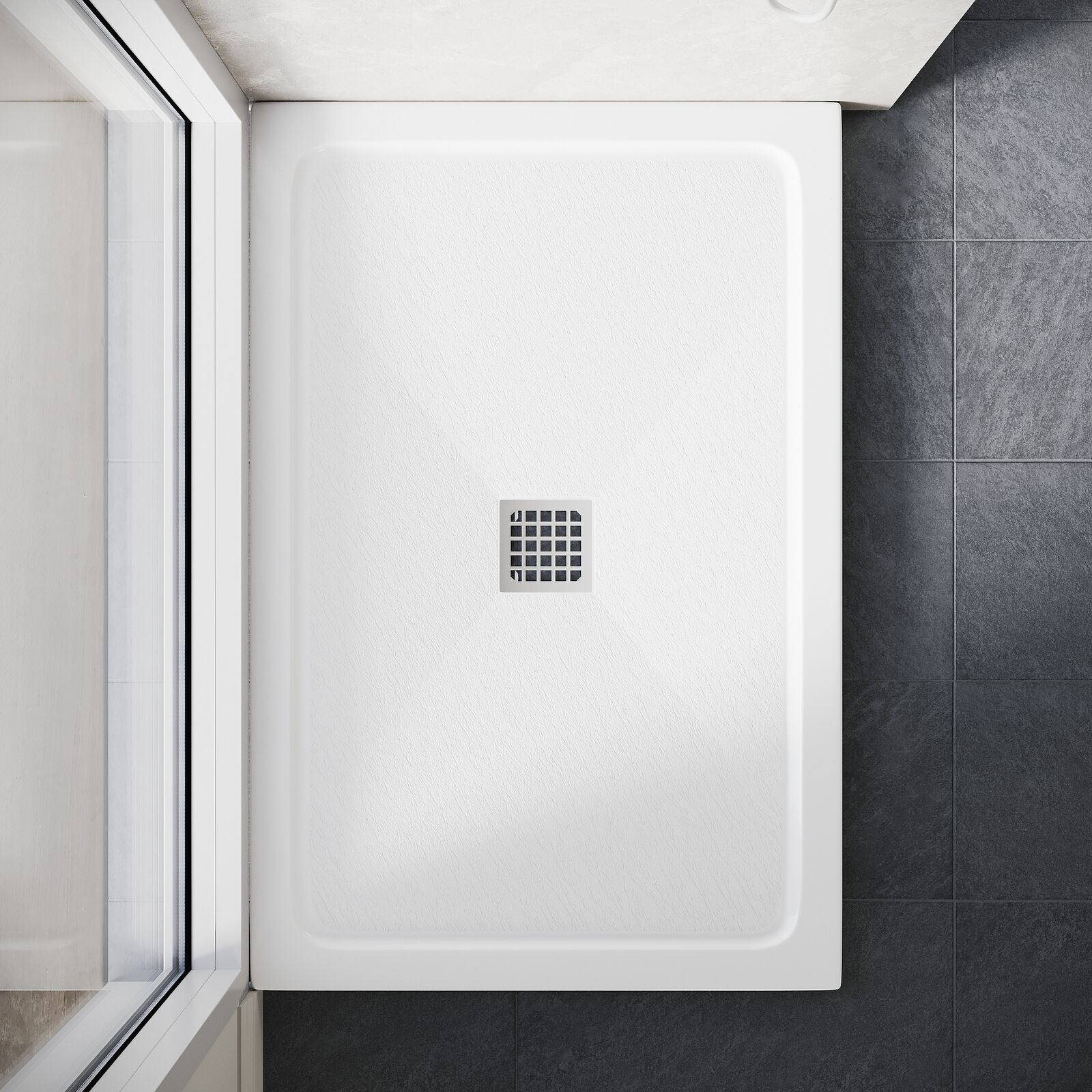 Shower Rectangular/square Anti-slip SMC Shower Tray Square/Rectangle/Quadrant Bathroom Enclosure ...