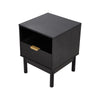 1 Drawer Wooden Bedroom Bedside Cabinet Open Storage Shelf Nightstand Side Table