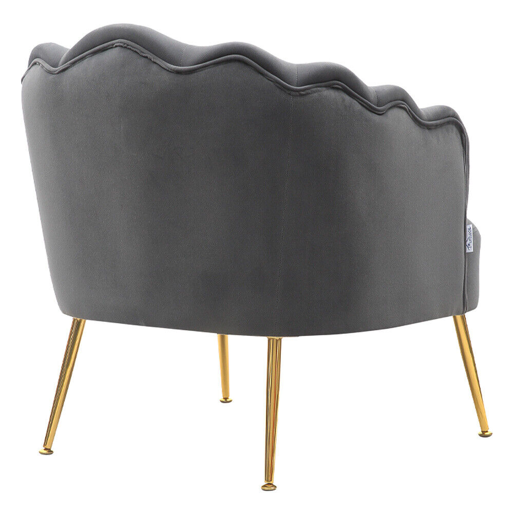 Scallop Shell Chair Grey Velvet Scallop Shell Sofa Chair Wing Back Lotus Seat Accent Armch ...