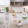 6 Tier Kitchen Rotating Storage Trolley Cart Utility Vegetable Mobile Shelf Chjt