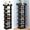 7 Tier Tall Wooden Shoe Rack Storage Slatted Stand Organiser Vertical Shelf Unit