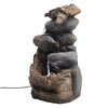 4 Tier Rockery Cascade Water Feature Fountain Waterfall Realistic Stone Garden