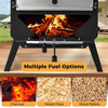 Portable Wood-Fired Pizza Stove with Pizza Stone-Black
