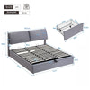 6ft Super King Size Bed Frame with Hydraulic Lift, Headboard & Storage Drawers