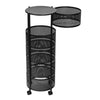 6 Tier Kitchen Rotating Storage Trolley Cart Utility Vegetable Mobile Shelf Rack