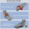 Folding Sofa Chair 6 Positions Adjustable Floor Lazy Chair with Armrest Single