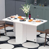 UK Foldable Dinner Table with Wheels and Storage Shelf Space Saving Dining Table