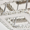 Square LED Ceiling Light 60cm 3 Tier Crystal Pendant Large Kitchen Bedroom Lamp
