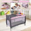 4 in 1 Infant Nursery Center with Bassinet & Changing Table Pink