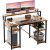 Flamaker Computer Desk with Shelves Home Office Study PC Table Workstation
